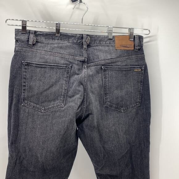 Volcom grey Kinkade regular tapered leg jeans skater 38x34 gray black - Picture 5 of 7